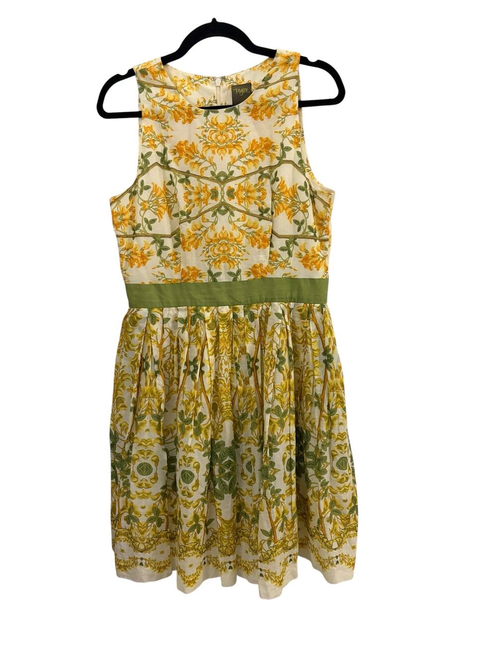 Taylor Vintage-style Botanical Dress A-line 8 Pleated Cottagecore Old Money